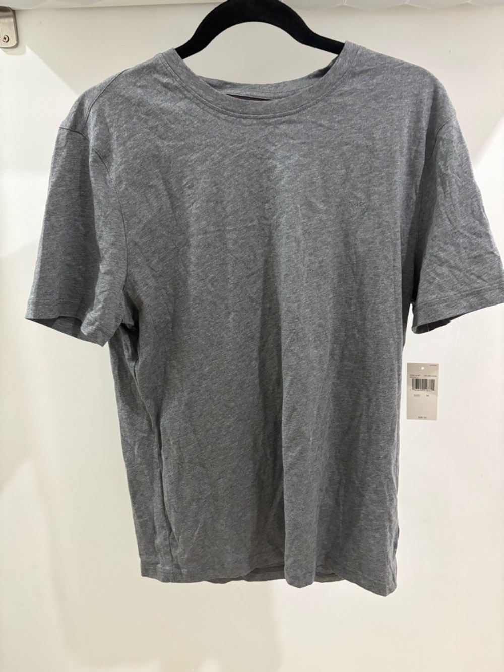 Michael Kors Men's Cotton Jersey T-Shirt Logo Accent Gray Crew Neck Size M